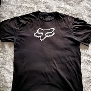 Fox Men's Black Tee with White Logo